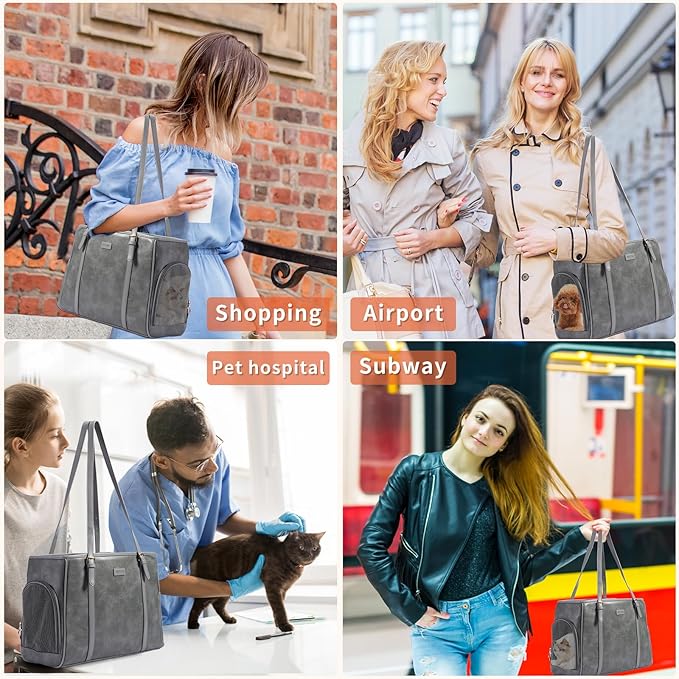 Fashion Dog Purse Pet Carrier Leather Bag - Image 5