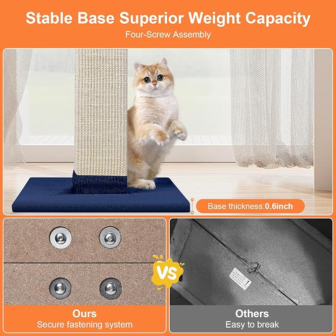 Cat Scratching Post 33 Inch Nature Sisal Scratch Post - Image 5