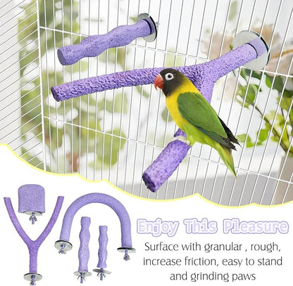 PINVNBY 5 Pack Bird Perch Resin Bird Beak Grinding Stone Parrot Cage Stand - Image 6