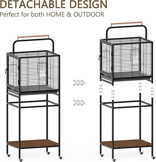 Bird Wrought Iron Cage, Home Style Detachable Travel Birdcage - Image 2