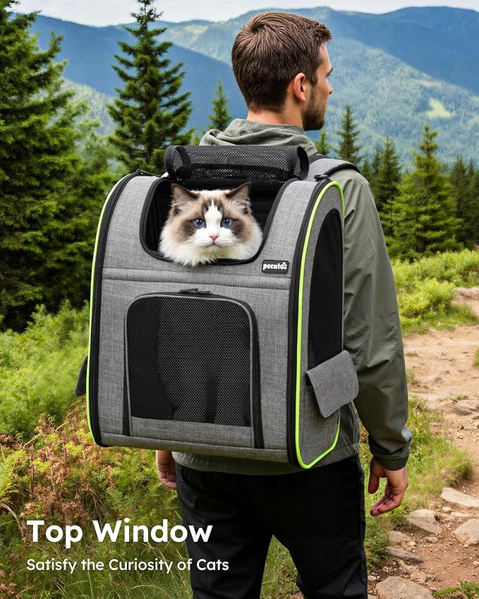 Pecute Cat Backpack Carrier XL, Expandable Pet Backpack - Image 4