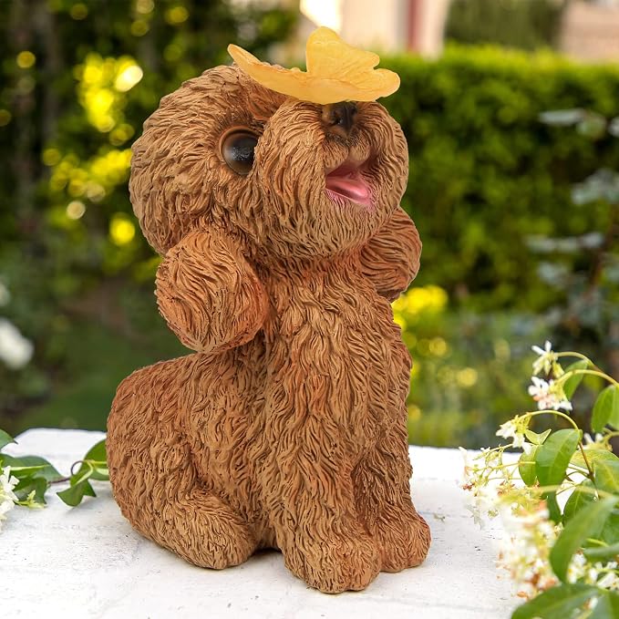 Dog Statues Outdoor Decor, Solar Lights Outdoor Statue Garden Decorations Solar - Image 2