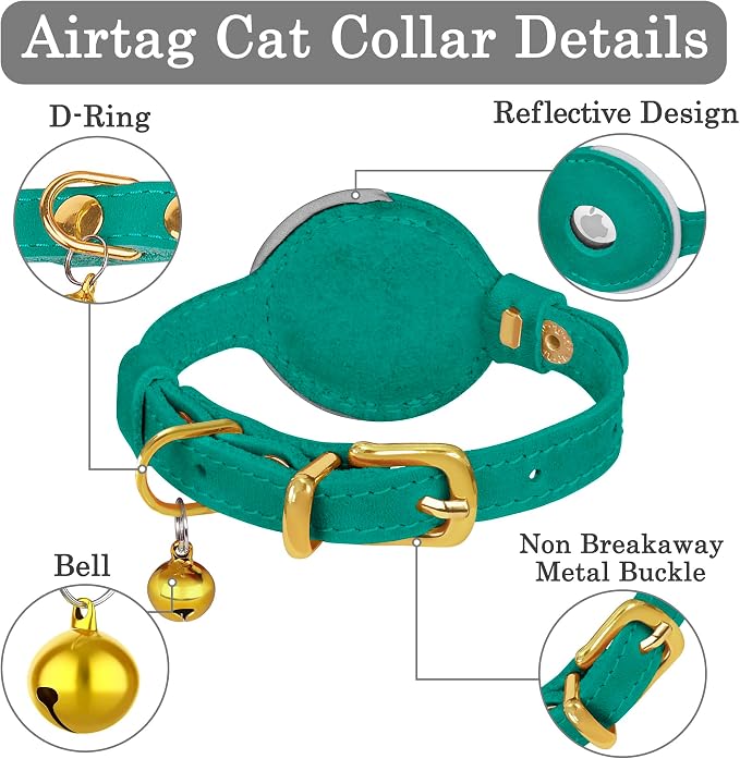 OOPSDOGGY Reflective Leather AirTag Cat Collar - Image 6