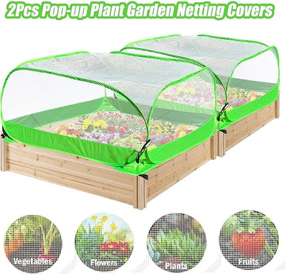 Pop Up Garden Mesh Plant Cover 2Pcs Outdoor Plant Protector Mesh Plant - Image 3