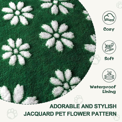 Waterproof Blanket for Dog Cat or Adult, Cute 3D Textured Flower Dog Blanket - Image 5