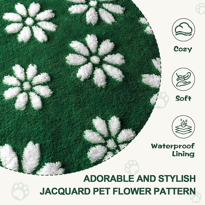 Waterproof Blanket for Dog Cat or Adult, Cute 3D Textured Flower Dog Blanket - Image 5