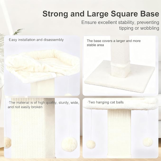 34" Cat Scratching Post for Indoor Cats, Sisal Cat Scratcher - Image 6