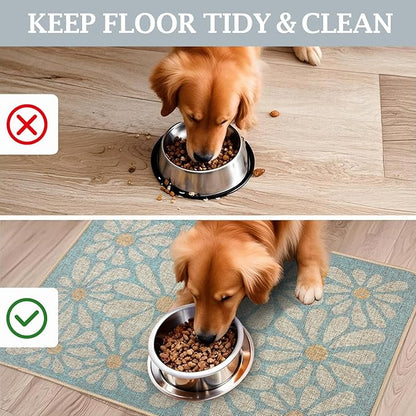 SHIYUE Dog Food Mats for Floors, Absorbent Cat Bowl for Food and Water - Image 4