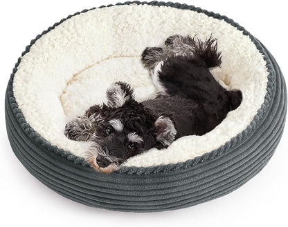 Love's cabin Round Donut Cat and Dog Cushion Bed, 25in Pet Bed by Lovescabin