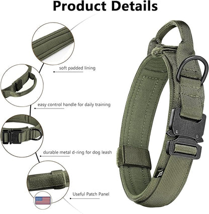 DAGANXI Tactical Dog Collar, Adjustable Military Training Nylon Dog Collar - Image 3