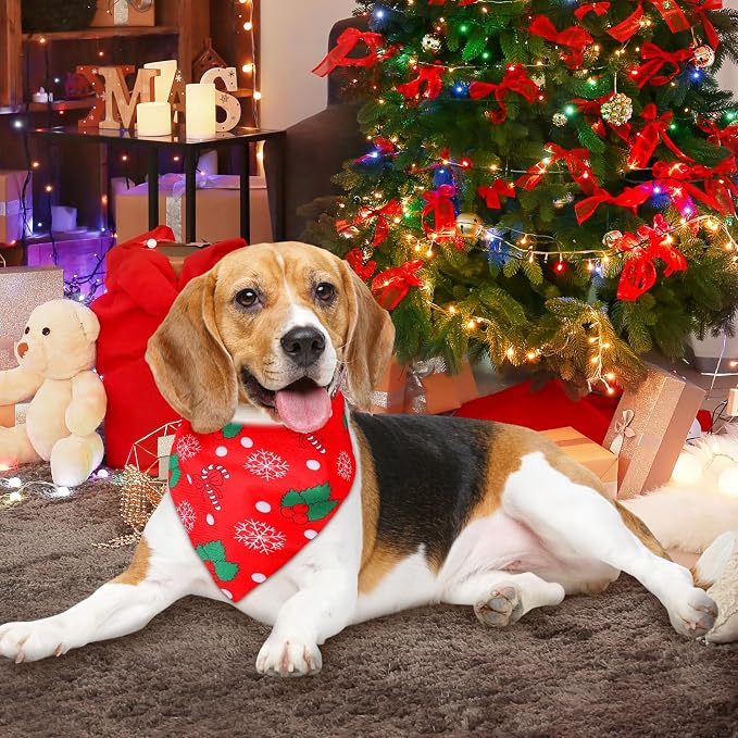 Sanwuta 48 Pcs Christmas Dog Bandanas Bulk Xmas Dog Bandanas Adjustable Snowman - Image 4