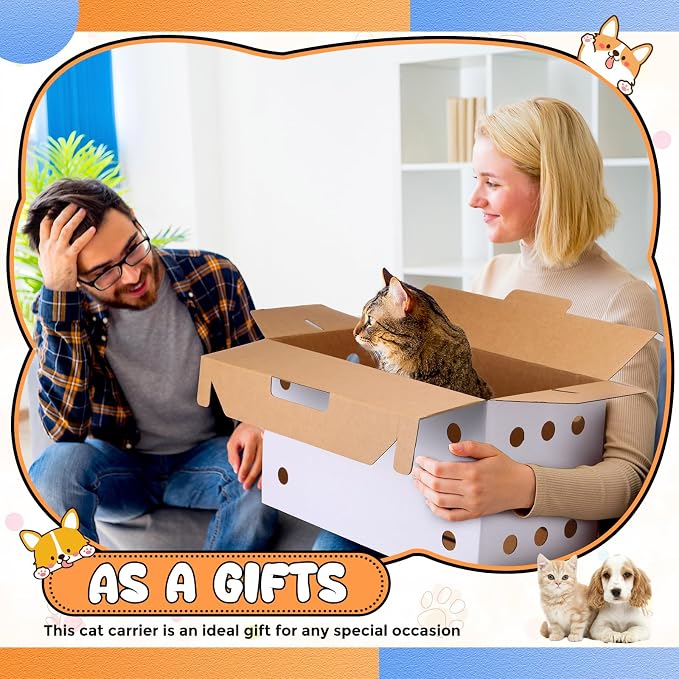 6 Pack Cardboard Pet Carrier 17.5 x 8.66 x 12.2 Inches Small Animal White Puppy - Image 5