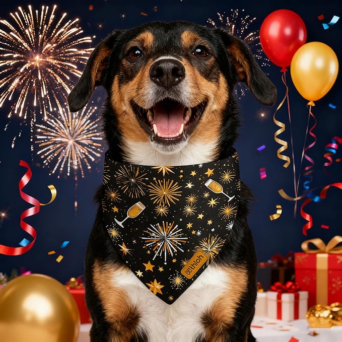 Happy New Year Dog Bandanas - Image 4
