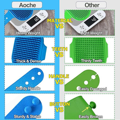 Dog Bath Brush Pet Bath Comb Brush Soothing Massage Rubber Comb 2pcs - Image 7