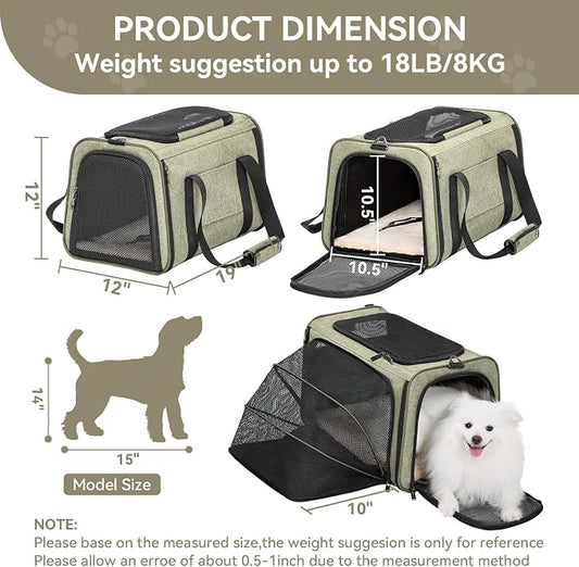 Petsfit Expandable Cat Carrier Dog Carrier, Soft-Sided Collapsible Portable Pet - Image 2