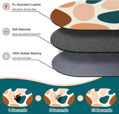 Dog Feeding Mat 24''x16'', Absorbent Pet Food Mat, No Stains Quick Dry Pet - Image 2