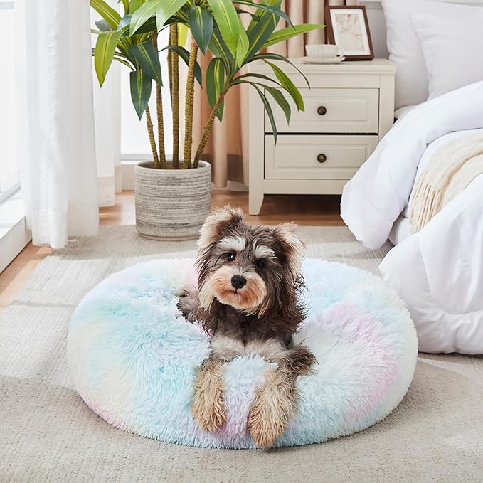WESTERN HOME WH Calming Dog & Cat Bed, Anti-Anxiety Donut Cuddler Warming Cozy - Image 3