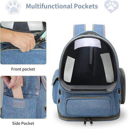 Cat Backpack Carrier for Cats and Small Dogs, Breathable Cat Bubble Backpack - Image 3