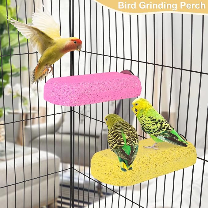 Wontee Bird Chewing Toys Grinding Beak Bird Perch Stand - Image 2