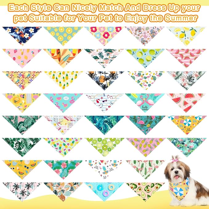 Reginary 120 Packs Dog Bandanas Bulk Dog Scarf Adjustable Holiday Pet Scarf - Image 3