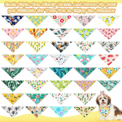 Reginary 120 Packs Dog Bandanas Bulk Dog Scarf Adjustable Holiday Pet Scarf - Image 3