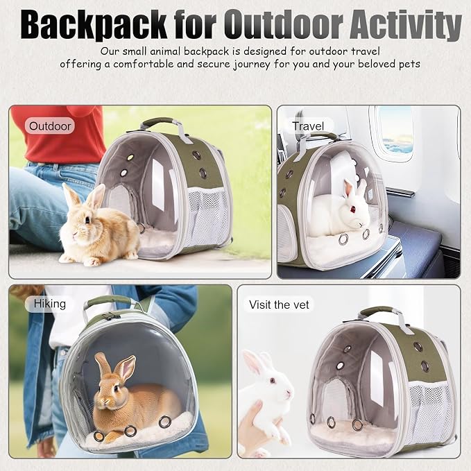 Back Expandable Backpack for Small Animals, Portable Travel Bag Breathable Pet - Image 5