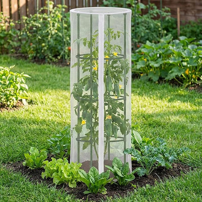 2 Pcs Garden Bird Netting for Round Plant Cage, Tomato Trellis Insect Bird - Image 6