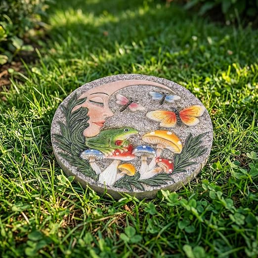 Garden Stepping Stones Outdoor, 9.8" Resin Frog Stepping Stone - Image 3