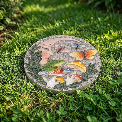 Garden Stepping Stones Outdoor, 9.8" Resin Frog Stepping Stone - Image 3