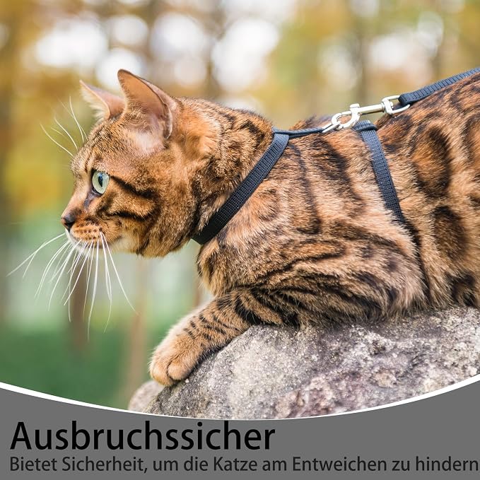 PUPTECK Adjustable Cat Harness and Leash Set Escape Proof Kitten Strap Collar - Image 6