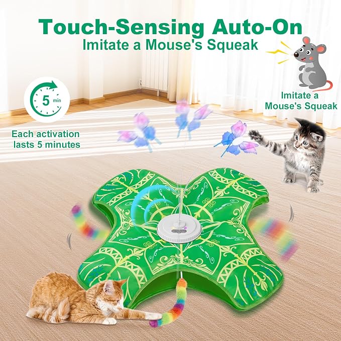 Interactive Cat Toys for Indoor Cats, Rechargeable Touch Activated Hide and - Image 3