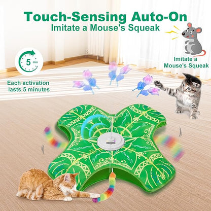 Interactive Cat Toys for Indoor Cats, Rechargeable Touch Activated Hide and - Image 3