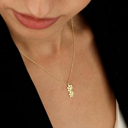 Personalized Cute Dog Cat Paw Name Necklace Forever Love Custom Heart Pendant - Image 4