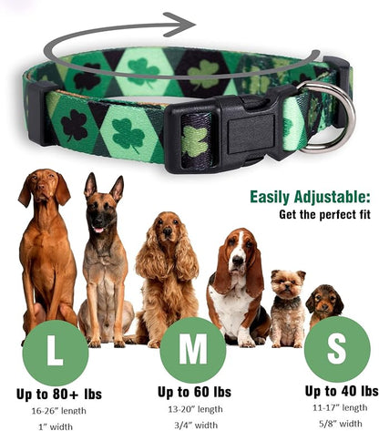 Native Pup St Patricks Dog Collar- Saint Patrick Green Shamrock Pet Collars- - Image 3