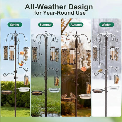 Bird Feeding Station Kit Pole Wild Bird Feeder Hanging Planter Hanger Multi - Image 6
