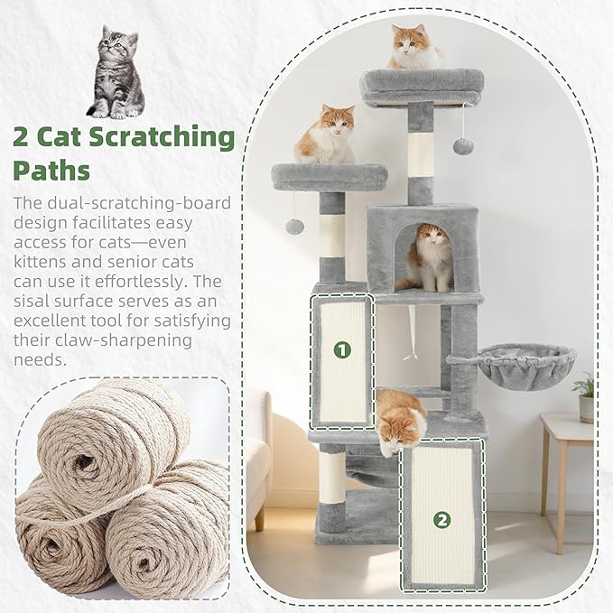 Multi-Level Cat Tree for Indoor Cats, Cat Tower - Image 2