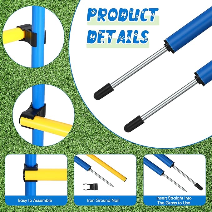 8 Set Dog Agility Jump Adjustable Dog Agility Hurdle Training Equipment - Image 6