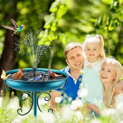 Daoeny 35In Metal Bird Bath for Outside, Vintage Freestanding Birdbaths & - Image 5