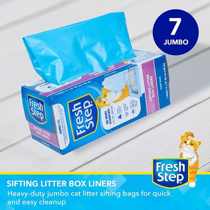 Fresh Step Jumbo Sifting Drawstring Cat Litter Box Liners, Heavy Duty Kitty - Image 2
