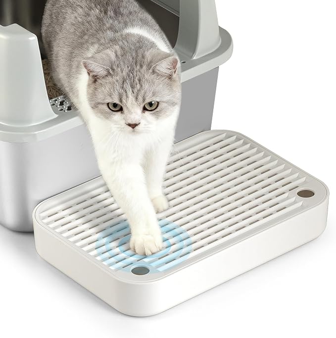 Litter Box Step, Litter Box Ramp/Catcher, Anti-Tracking & Easy to Clean by Aothey