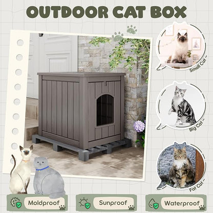 Cat Litter Box Enclosure, Plastic Hidden Litter Box Side Table - Image 7