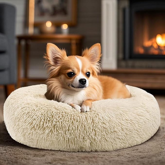 Dogs Bed for Small Dogs, Anti-Anxiety Washable Round Bed - Image 5
