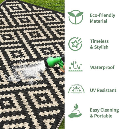 GENIMO Outdoor Rug for Patio Clearance, Reversible Plastic Camping Rugs - Image 5