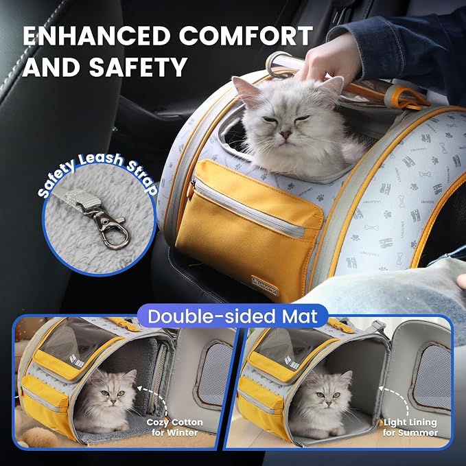 Cat and Dog Backpack Carrier, Foldable Breathable Pet Carrier Backpack - Image 7