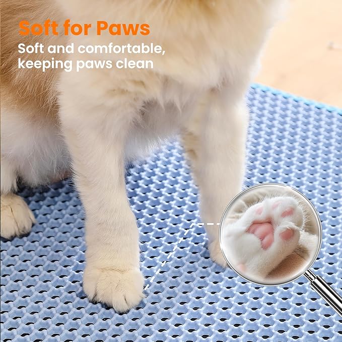 Small Cat Litter Mat, 20x14’’ Double Layer Honeycomb Cat Litter Box Mat - Image 7