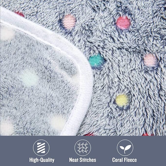 1 Pack 3 Blankets Super Soft Cute Dot Pattern Pet Blanket Flannel Throw - Image 4