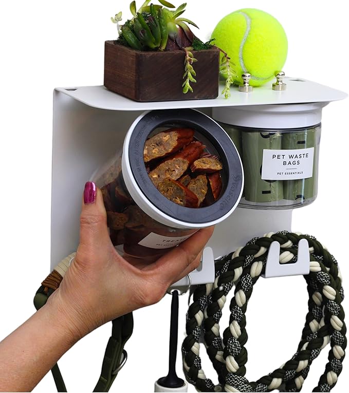 Dog Treat Holder For Wall Storage For Pets, Premium Pet Wall Organizer by Vascito