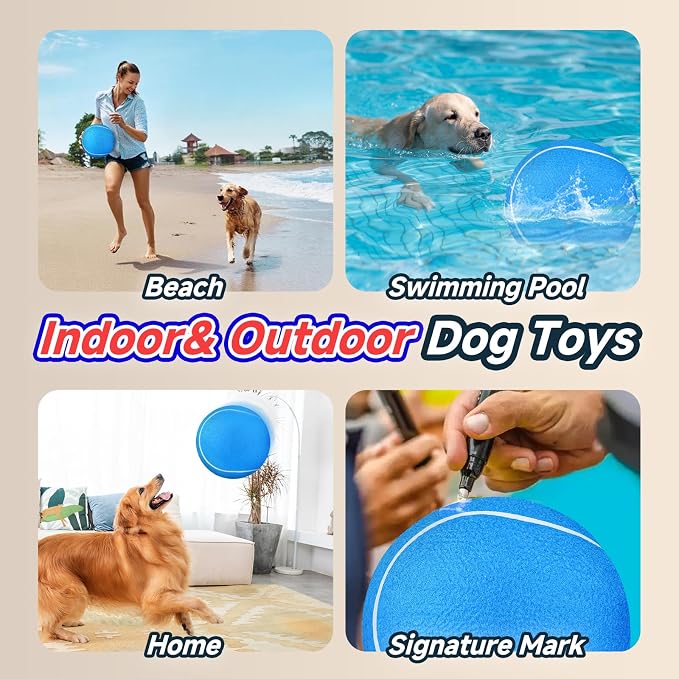 HETOO Dog Tennis Balls: Large 9.5 inch Herding Dog Toys Balls- Giant Outdoor - Image 2