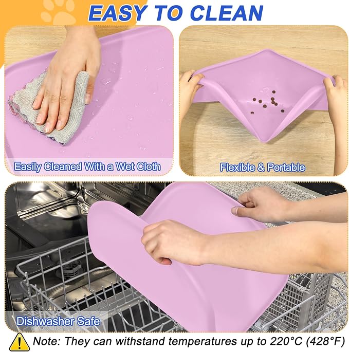 Silicone Pet Feeding Mat with Raised Edge - Image 6
