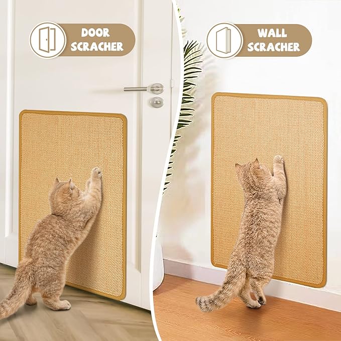 Carpet Cat Scratching Mat Sisal, 2 Packs Sisal Fabric Large 23.6" x 15.7" - Image 6